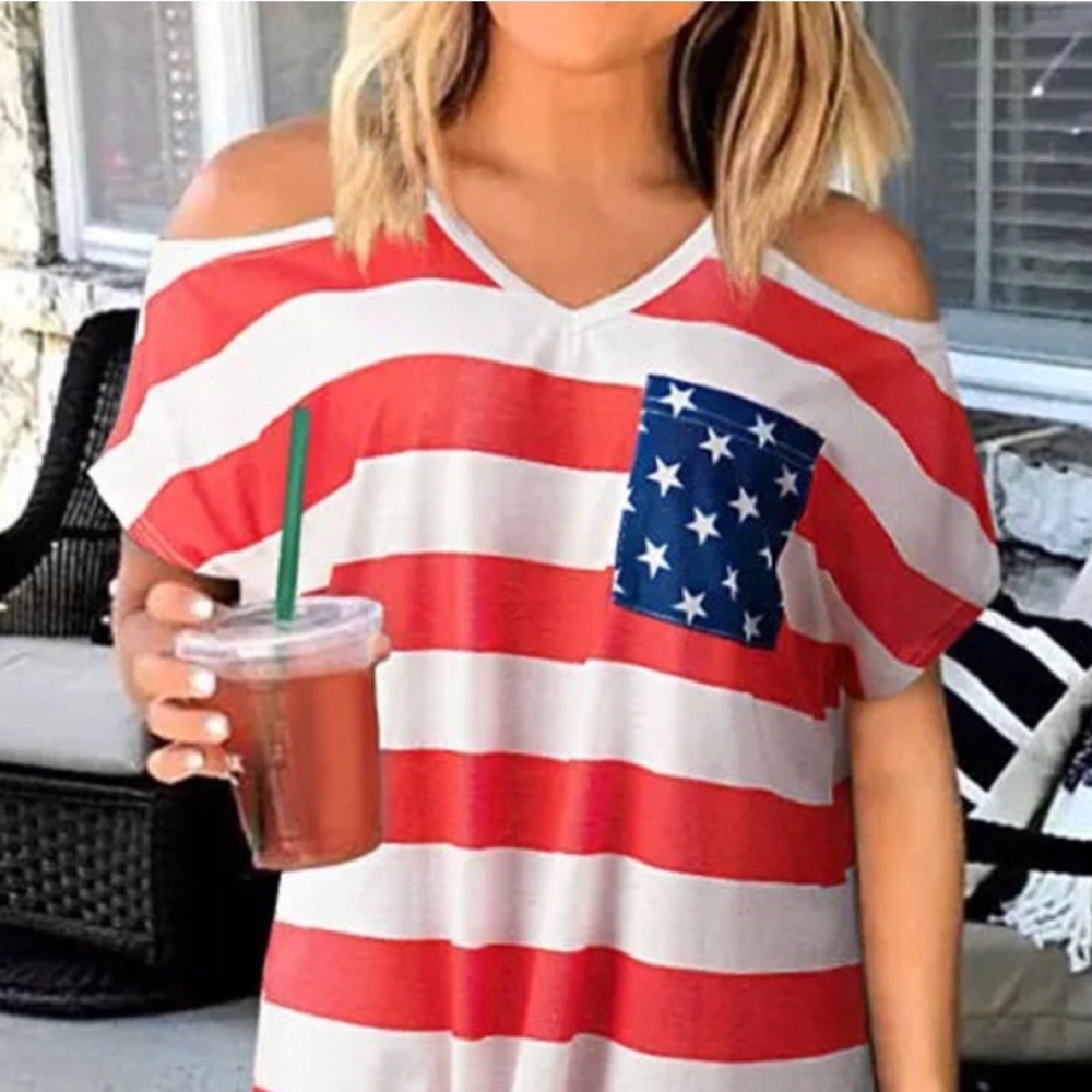 ❤️🇱🇷💙 American Flag Ladies Dress 💙🇱🇷❤️ - Picture 1 of 4